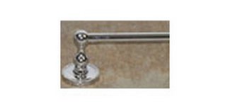 Top Knobs Bathroom Hardware Edwardian Bath 30" Single Towel Rod - Polished Chrome - Beaded Back Plat - cabinetknobsonline