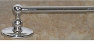 Top Knobs Bathroom Hardware Edwardian 30" Single Towel Rod Polished Chrome Oval Back Plate - cabinetknobsonline