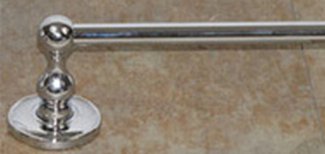 Top Knobs Bathroom Hardware Edwardian 30" Single Towel Rod-Polished Chrome-Plain Back Plate - cabinetknobsonline