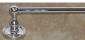 Top Knobs Bathroom Hardware Edwardian Bath 30" Single Towel Rod-Polished Chrome-Ribbon Back Plate - cabinetknobsonline