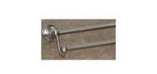 Top Knobs Bathroom Hardware  Edwardian Bath 30" Double Towel Rod -  Satin Nickel - Ribbon Back Plate - cabinetknobsonline