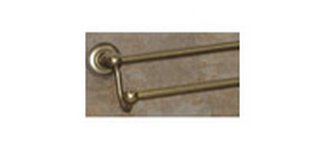 Top Knobs Bathroom Hardware Edwardian Bath 30" Double Towel Rod - German Bronze - Beaded Back Plate - cabinetknobsonline