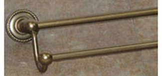 Top Knobs Bathroom Hardware Edwardian Bath 30" Double Towel Rod-German Bronze- Rope Back Plate - cabinetknobsonline