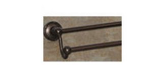 Top Knobs Bathroom Hardware Edwardian Bath 30" Double Towel Rod-Oil Rubbed Bronze-Ribbon Back Plate - cabinetknobsonline