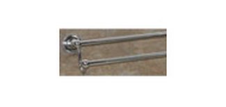 Top Knobs Bathroom Hardware Edwardian Bath 30" Double Towel Rod - Polished Chrome - Beaded Back Plat - cabinetknobsonline