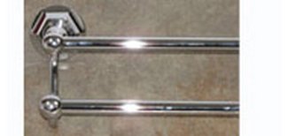 Top Knobs Bathroom Hardware Edwardian 30" Single Towel Rod - Polished Chrome- Hex Back Plate - cabinetknobsonline