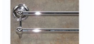 Top Knobs Bathroom Hardware Edwardian 30" Double Towel Rod-Polished Chrome-Plain Back Plate - cabinetknobsonline