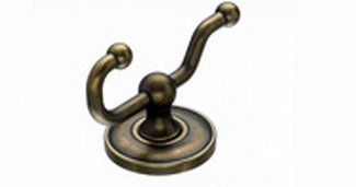 Top Knobs Bathroom Hardware Edwardian Bath Double Hook-German Bronze-Plain Back Plate - cabinetknobsonline