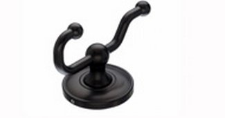 Top Knobs Bathroom Hardware Edwardian Bath Double Hook-Oil Rubbed Bronze-Plain Back Plate - cabinetknobsonline