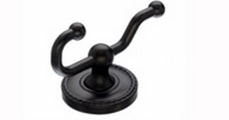 Top Knobs Bathroom Hardware Edwardian Bath Double Hook -Oil Rubbed Bronze-Rope Back Plate - cabinetknobsonline