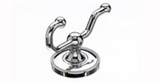 Top Knobs Bathroom Hardware Edwardian Bath Double Hook Polished Chrome-Beaded Back Plate - cabinetknobsonline