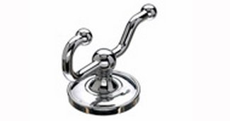 Top Knobs Bathroom Hardware Edwardian Bath Double Hook-Polished Chrome-Plain Back Plate - cabinetknobsonline