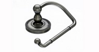 Top Knobs Bathroom Hardware Edwardian Bath Tissue Hook Antique Pewter-Beaded Back Plate - cabinetknobsonline