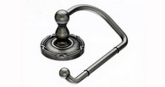 Top Knobs Bathroom Hardware Edwardian Bath Tissue Hook - Antique Pewter - Ribbon Back Plate - cabinetknobsonline