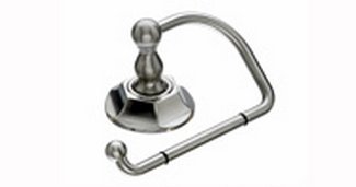 Top Knobs Bathroom Hardware Edwardian Bath Tissue Hook-Brushed Satin Nickel-Hex Back Plate - cabinetknobsonline