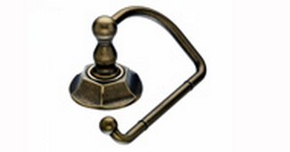 Top Knobs Bathroom Hardware Edwardian Bath Tissue Hook-German Bronze -Hex Back Plate - cabinetknobsonline