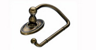 Top Knobs Bathroom Hardware Edwardian Bath Tissue Hook - German Bronze - Oval Back Plate - cabinetknobsonline