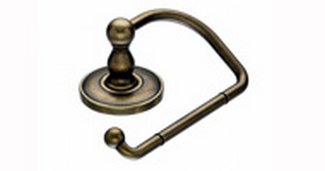 Top Knobs Bathroom Hardware Edwardian Bath Tissue Hook-German Bronze-Plain Back Plate - cabinetknobsonline