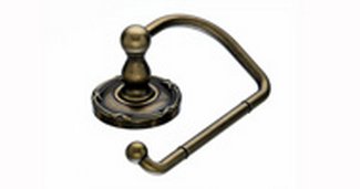 Top Knobs Bathroom Hardware Edwardian Bath Tissue Hook - German Bronze - Ribbon Back Plate - cabinetknobsonline