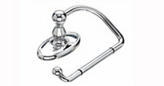 Top Knobs Bathroom Hardware Edwardian Bath Tissue Hook - Polished Chrome - Oval Back Plate - cabinetknobsonline