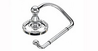 Top Knobs Bathroom Hardware Edwardian Bath Tissue Hook-Polished Chrome-Ribbon Back Plate - cabinetknobsonline