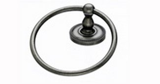 Top Knobs Bathroom Hardware Edwardian Bath Ring-Antique Pewter-Beaded Back Plate - cabinetknobsonline