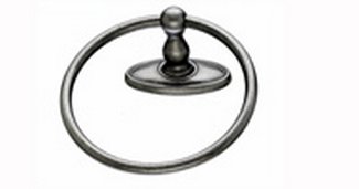 Top Knobs Bathroom Hardware Edwardian Bath Ring - Antique Pewter - Oval Back Plate - cabinetknobsonline