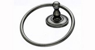 Top Knobs Bathroom Hardware Edwardian Bath Ring-Antique Pewter-Plain Back Plate - cabinetknobsonline