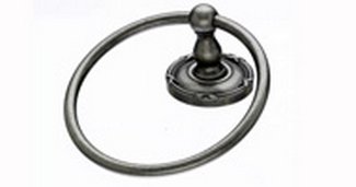 Top Knobs Bathroom Hardware Edwardian Bath Ring-Antique Pewter-Ribbon Back Plate - cabinetknobsonline