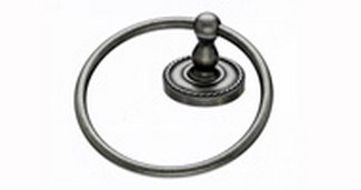 Top Knobs Bathroom Hardware Edwardian Bath Ring -Antique Pewter-Rope Back Plate - cabinetknobsonline