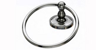 Top Knobs Bathroom Hardware Edwardian Bath Ring-Brushed Satin Nickel-Beaded Back Plate - cabinetknobsonline