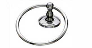 Top Knobs Bathroom Hardware Edwardian Bath Ring-Brushed Satin Nickel-Plain Back Plate - cabinetknobsonline