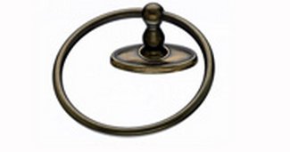 Top Knobs Bathroom Hardware Edwardian Bath Ring -German Bronze - Oval Back Plate - cabinetknobsonline