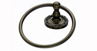 Top Knobs Bathroom Hardware Edwardian Bath Ring-German Bronze-Ribbon Back Plate - cabinetknobsonline