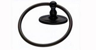 Top Knobs Bathroom Hardware Edwardian Bath Ring -Oil Rubbed Bronze - Oval Back Plate - cabinetknobsonline