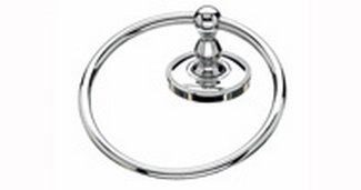 Top Knobs Bathroom Hardware Edwardian Bath Ring - Polished Chrome - Beaded Back Plate - cabinetknobsonline