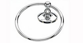 Top Knobs Bathroom Hardware Edwardian Bath Ring-Polished Chrome-Plain Back Plate - cabinetknobsonline