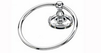 Top Knobs Bathroom Hardware Edwardian Bath Ring-Polished Chrome-Ribbon Back Plate - cabinetknobsonline