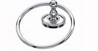 Top Knobs Bathroom Hardware Edwardian Bath Ring -Polished Chrome-Rope Back Plate - cabinetknobsonline