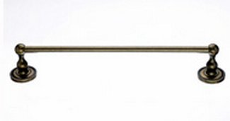 Top Knobs Bathroom Hardware Edwardian 18" Single Towel Rod German Bronze Beaded Back Plate - cabinetknobsonline