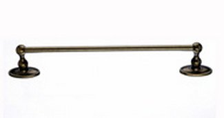 Top Knobs Bathroom Hardware Edwardian 18" Single Towel Rod German Bronze Oval Back Plate - cabinetknobsonline