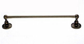 Top Knobs Bathroom Hardware Edwardian 18" Single Towel Rod German Bronze Plain Back Plate - cabinetknobsonline