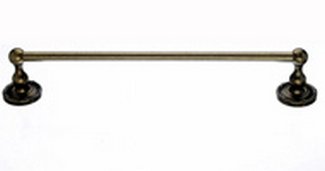 Top Knobs Bathroom Hardware Edwardian 18" Single Towel Rod German Bronze Ribbon Back Plate - cabinetknobsonline