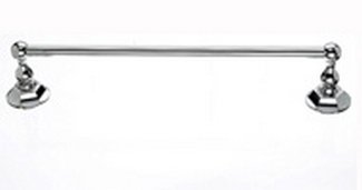 Top Knobs Bathroom Hardware Edwardian 18" Single Towel Rod Polished Chrome Hex Back Plate - cabinetknobsonline