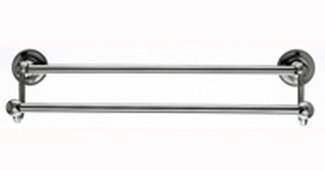 Top Knobs Bathroom Hardware Edwardian 18" Double Towel Rod Brushed Satin Nickel-Beaded Back Plate - cabinetknobsonline