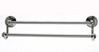 Top Knobs Bathroom Hardware Edwardian 18" Double Towel Rod-Brushed Satin Nickel-Plain Back Plate - cabinetknobsonline