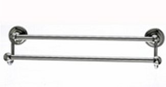 Top Knobs Bathroom Hardware Edwardian 18" Double Towel Rod -Brushed Satin Nickel-Rope Back Plate - cabinetknobsonline