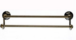 Top Knobs Bathroom Hardware Edwardian 18" Double Towel Rod-German Bronze -Hex Back Plate - cabinetknobsonline