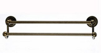 Top Knobs Bathroom Hardware Edwardian 18" Double Towel Rod-German Bronze-Plain Back Plate - cabinetknobsonline