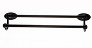 Top Knobs Bathroom Hardware Edwardian 18" Double Towel Rod Oil Rubbed Bronze Oval Back Plate - cabinetknobsonline